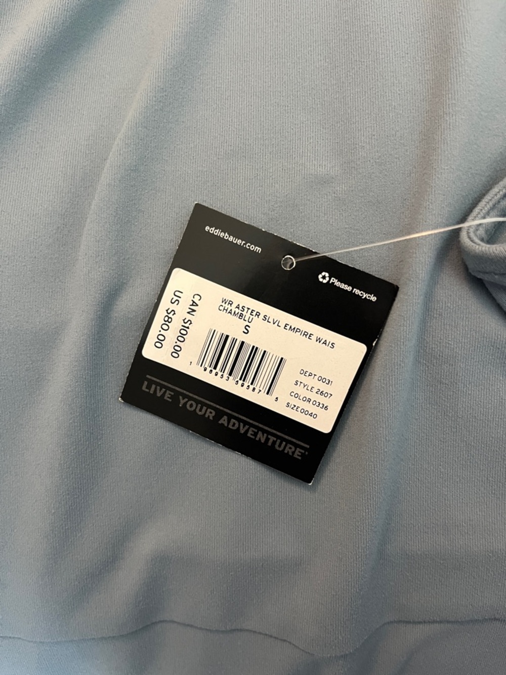 Eddie Bauer Aster Empire Waist dress NEW NWT blue - Picture 4 of 7